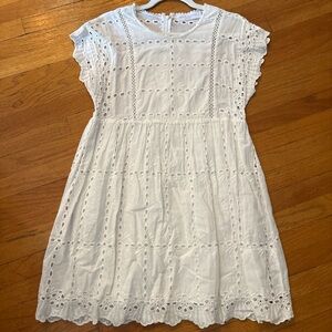 White Eyelet Cotton Dress